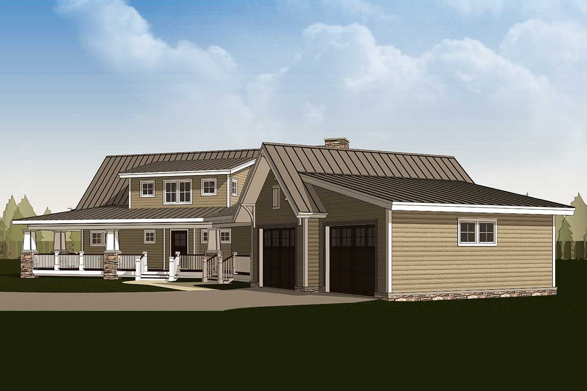 Plan 18286BE: Country Home with Wraparound Porch and 2 Balconies - Image #4 - Craftsman, Mountain, Vacation