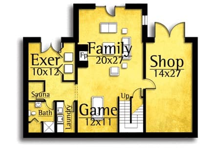 Plan 18701CK: Two Decks - Floor Plan - Lower Level - Cottage, Log Cabin, Mountain, Rustic, Vacation
