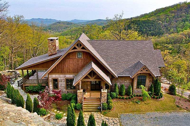 Plan 18703CK: Three Outdoor Living Areas - Image #4 - Craftsman, Mountain, Rustic, Vacation