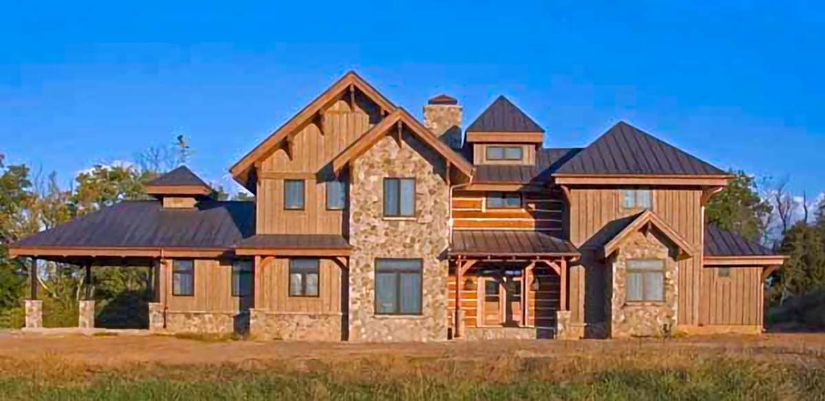 Plan 18718CK: Lodge Home Plan with Second Floor Bridge - Image #6 - Craftsman, Log Cabin, Mountain, Rustic, Vacation