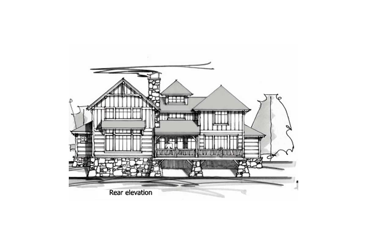 Plan 18718CK: Lodge Home Plan with Second Floor Bridge - Image #9 - Craftsman, Log Cabin, Mountain, Rustic, Vacation