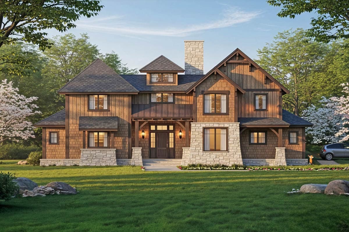 Plan 18734CK: Rugged Mountain Home Plan - 2340 Sq Ft - Image #1 - Craftsman, Mountain, Rustic, Vacation