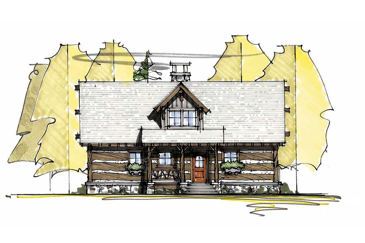 Plan 18741CK: 2-Bed Vacation Cabin With Vaulted Ceilings - 1176 Sq Ft - Image #21 - Cabin, Cottage, Craftsman, Mountain, Rustic