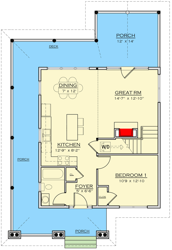 Plan 18743CK: Classic Small Rustic Home Plan - Floor Plan - Main Level - Cottage, Mountain, Rustic, Vacation