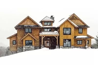 Rugged Rustic House Plan with Second Floor Bridge - 2340 Sq Ft