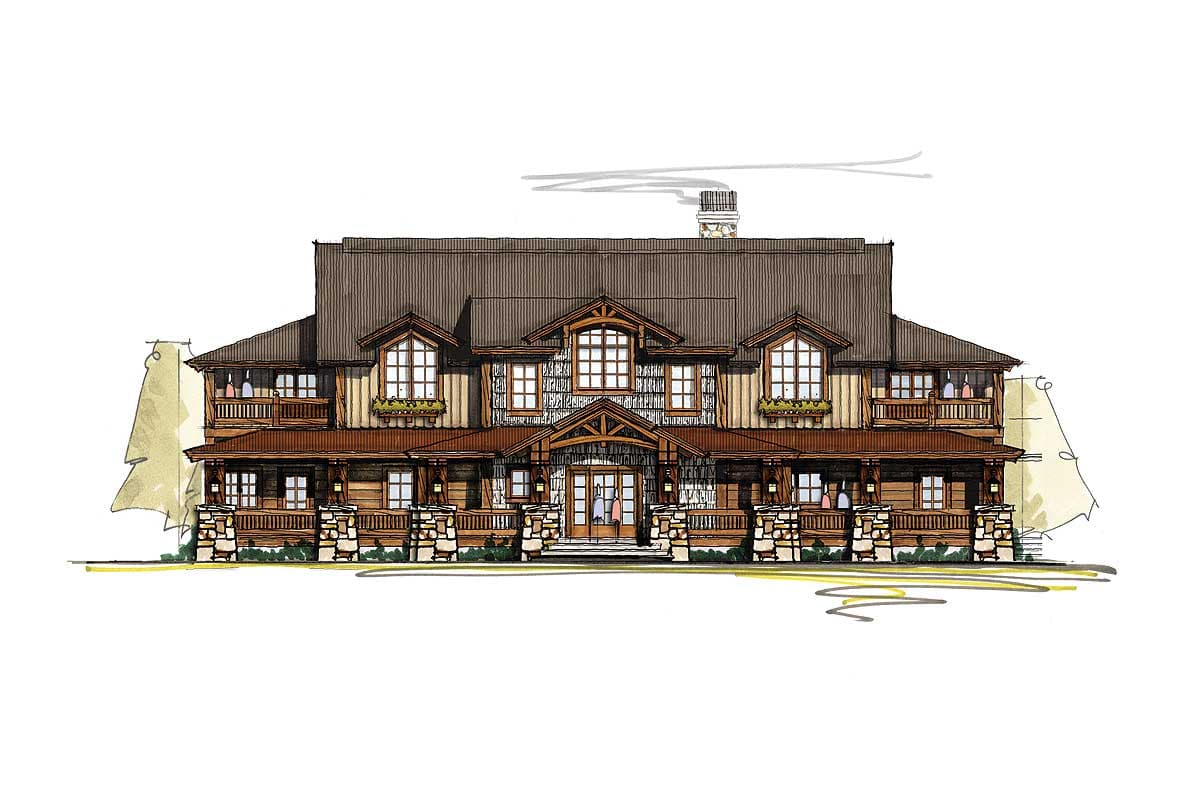 Plan 18778CK: Mountain Home Plan Surrounded by Decks and Porches - Image #30 - Craftsman, Mountain, Rustic, Vacation