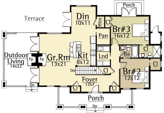 Plan 18783CK: Rustic Luxury With 3 Bedrooms - Floor Plan - Main Level - Craftsman, Mountain, Northwest, Rustic, Vacation