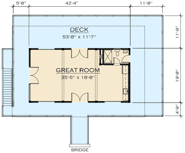 Plan 18784CK: Rustic Shelter With Full Wrap-Around - Floor Plan - Main Level - Mountain, Rustic