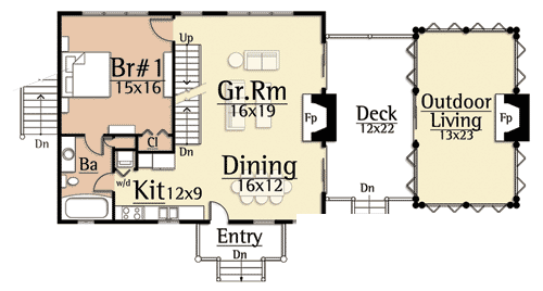 Plan 18786CK: Detached Outdoor Living Room - Floor Plan - Main Level - Craftsman, Mountain, Northwest, Rustic, Vacation
