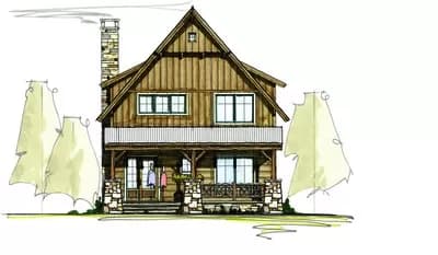 Rustic Country Home Plan with 2 Living Levels - 1710 Sq Ft