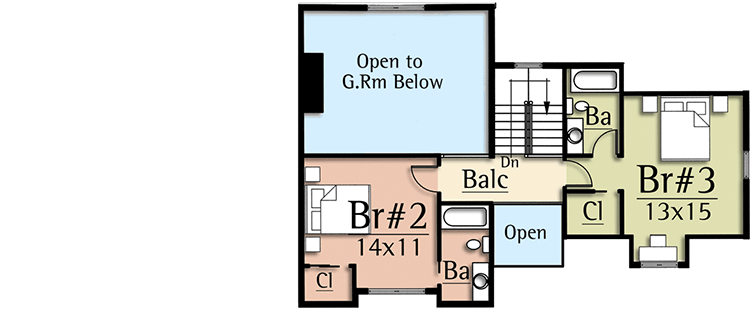 Plan 18799CK: Mountain Craftsman With Open Floor Plan - Floor Plan - 2nd Floor - Craftsman, Mountain, Rustic, Vacation