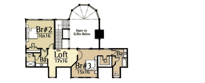 Plan 18813CK: Mountain Lodge with Lower Level - Floor Plan - Second Level - Craftsman, Mountain, Northwest, Rustic, Vacation