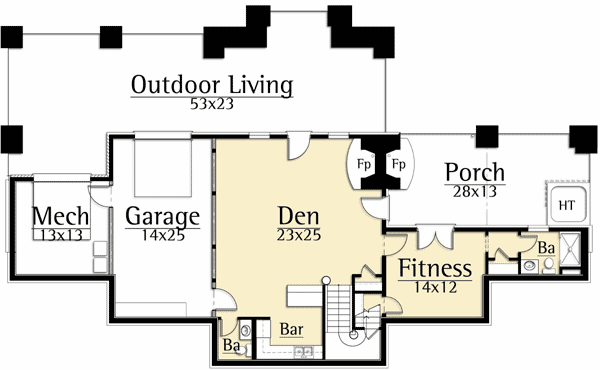 Plan 18817CK: Wood and Stone Mountain Beauty - Floor Plan - Basement - Craftsman, Mountain, Rustic