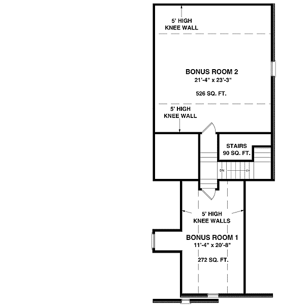 Plan 20039GA: Traditional House Plan with Two Bonus Rooms - Floor Plan - Bonus - Craftsman, Ranch, Traditional