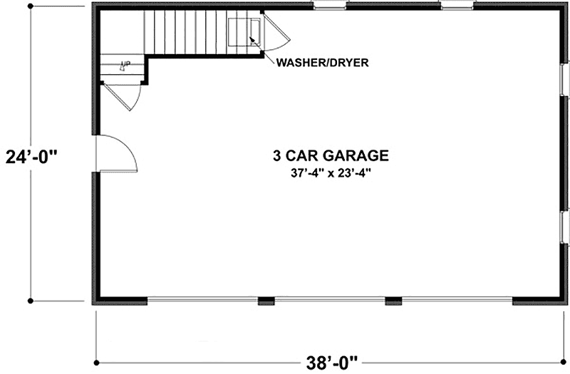 Plan 20041GA: 3-Car Studio Apartment Floor Plan - 858 Sq Ft Garage and 750 Sq Ft Apartment - Floor Plan - Main Level - Carriage, Country, Farmhouse