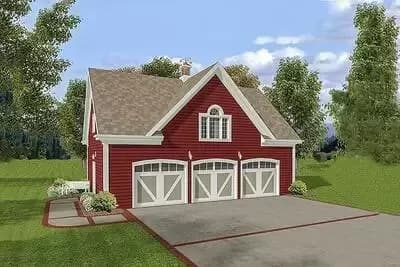 3-Car Studio Apartment Floor Plan - 858 Sq Ft Garage and 750 Sq Ft Apartment