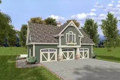 3-Car Carriage House Plan