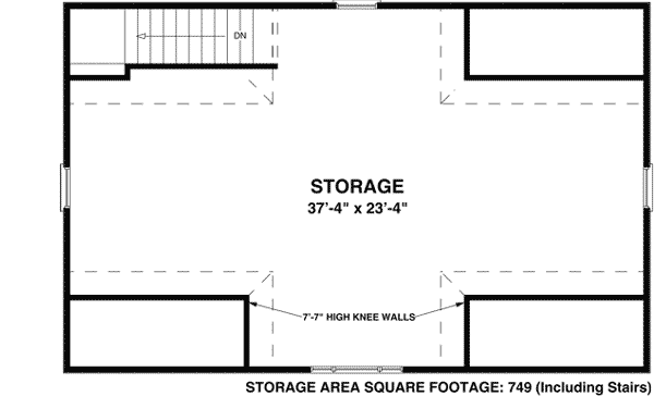 Plan 20054GA: Siding Three-Car 912 Square Foot Garage with Storage Above - Floor Plan - 2nd Floor - Country, Farmhouse, Traditional