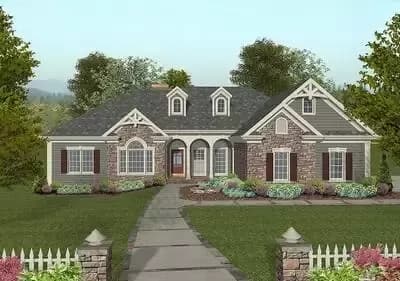 2000 Square Foot House Plan with 3-Car Garage and Flex Room 