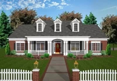 Elegant Country House Plan with Angled Master Bedroom and Kitchen - 1992 Sq Ft