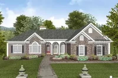 Traditional Home Plan with Exquisite Master Suite - 2000 Sq Ft
