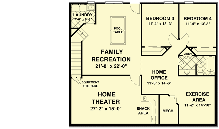 Plan 20074GA: Versatile Ranch in Multiple Versions - Floor Plan - Lower Level - Ranch, Traditional, Vacation
