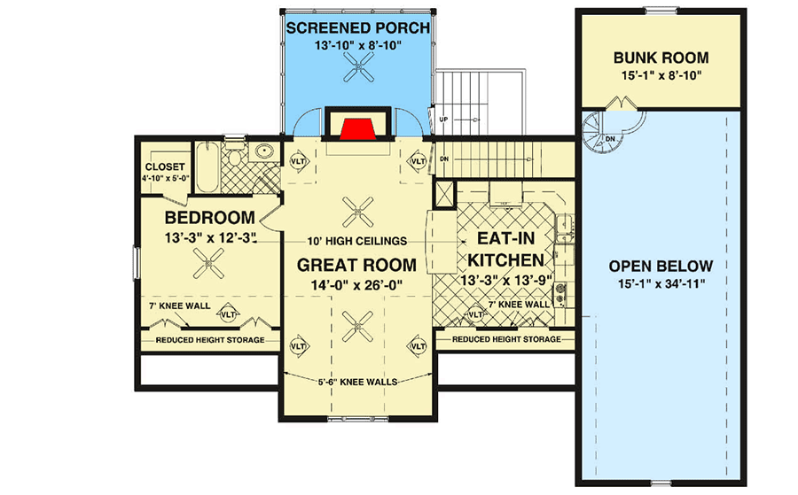 Plan 20083GA: RV Garage with Apartment Above and an Observation Deck - 1548 Sq Ft - Floor Plan - 2nd Floor - Carriage, Traditional