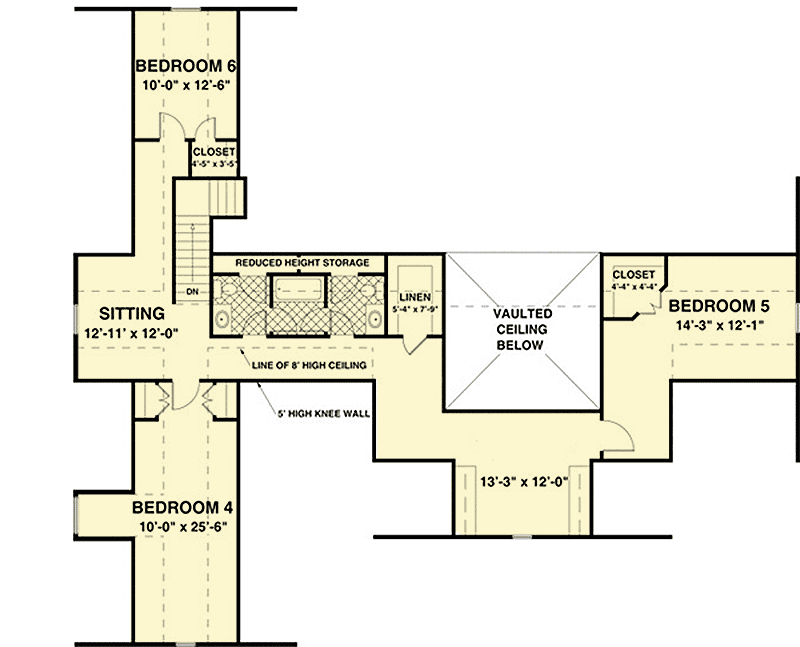 Plan 20101GA: Country Living With Six Bedrooms - Floor Plan - Bonus - Country, Ranch