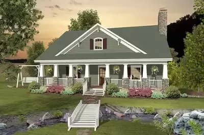 Country Craftsman With Drive-Under Garage
