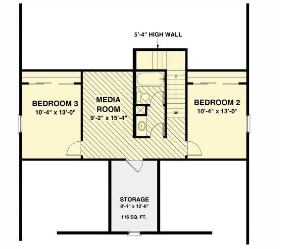 Plan 20109GA: Country Craftsman House Plan with Stacked Rear Porches and a Drive-Under Garage - Floor Plan - 2nd Floor - Cottage, Country, Craftsman