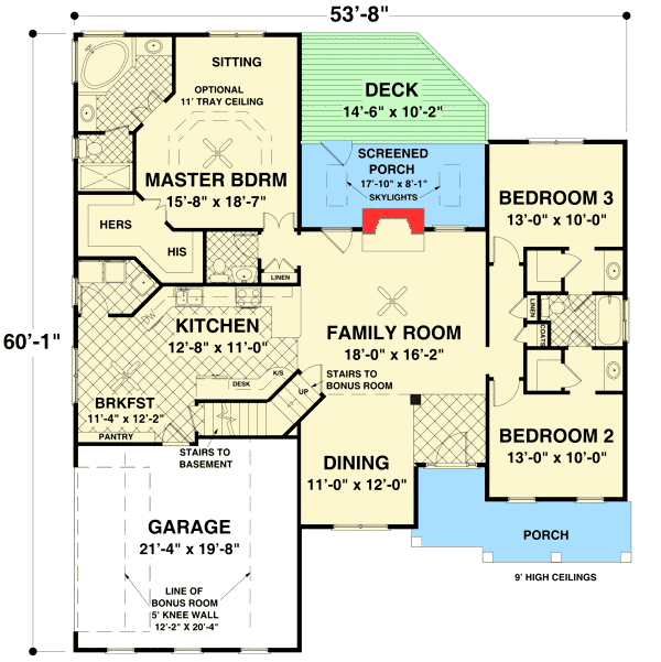Plan 20114GA: Expandable Craftsman Home Plan - Floor Plan - Main Level - Craftsman, Northwest, Rustic