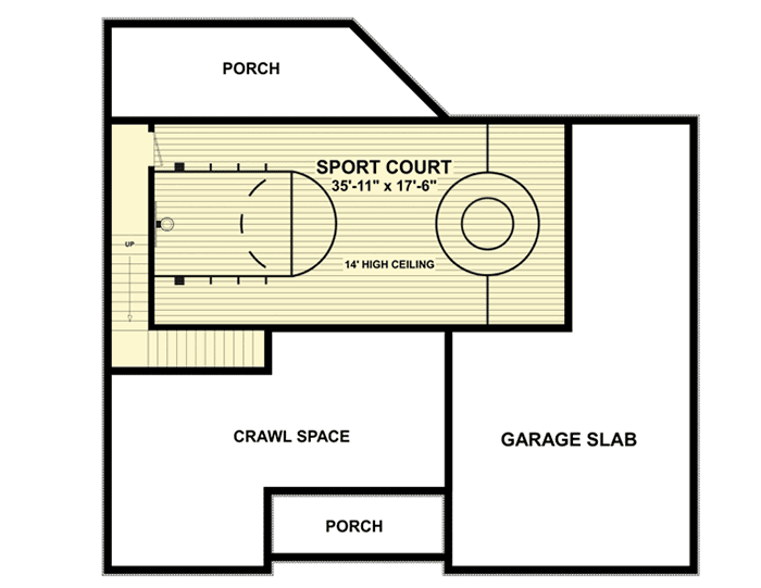 Plan 20123GA: Craftsman Home with a Hideaway and a Sports Court - Floor Plan - Lower Level - Craftsman, Northwest
