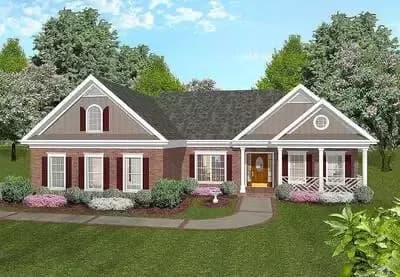Distinctive Ranch House Plan - 1787 Sq Ft