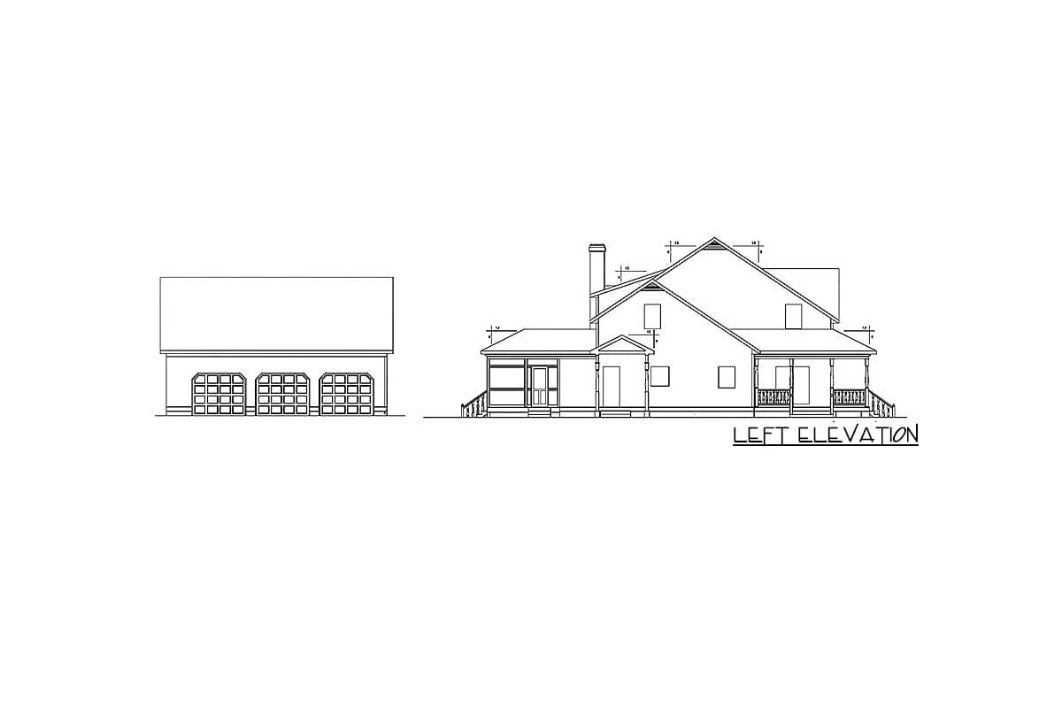 Plan 2056GA: Quaint Country Porch - Image #17 - Country, Farmhouse