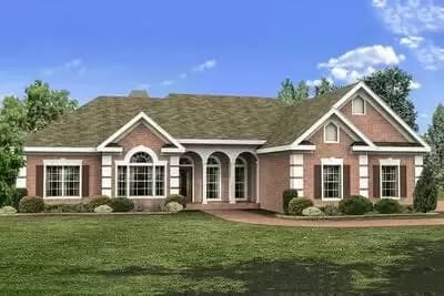 3-Bed House Plan with Elegant Brick Exterior