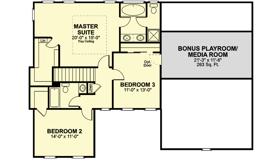 Plan 2063GA: Traditional Two-Story Home Plan - Floor Plan - 2nd Floor - Traditional