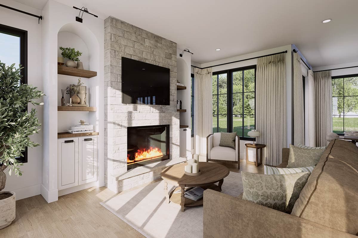 Plan 21002DR: Charming Modern Farmhouse Plan with 3 Bedrooms and Covered Terrace - Image #6 - Country, Farmhouse, Modern Farmhouse