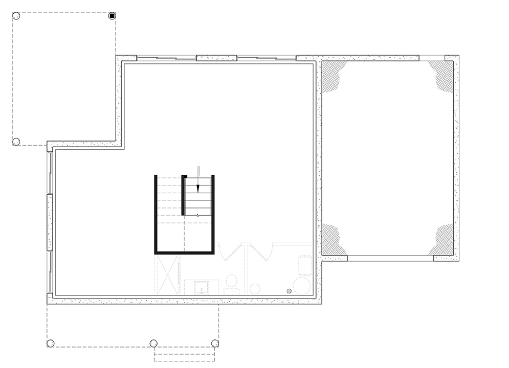 Plan 21002DR: Charming Modern Farmhouse Plan with 3 Bedrooms and Covered Terrace - Floor Plan - Unfinished Basement - Country, Farmhouse, Modern Farmhouse