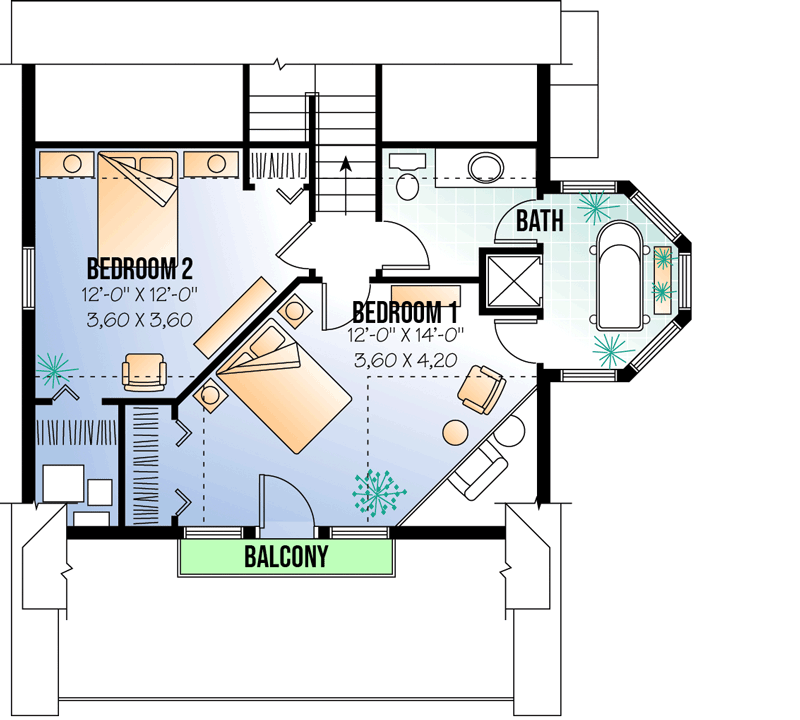 Plan 21021DR: Romantic Hideaway - Floor Plan - Alternate 2nd Floor - Coastal, Cottage, Mountain, Vacation