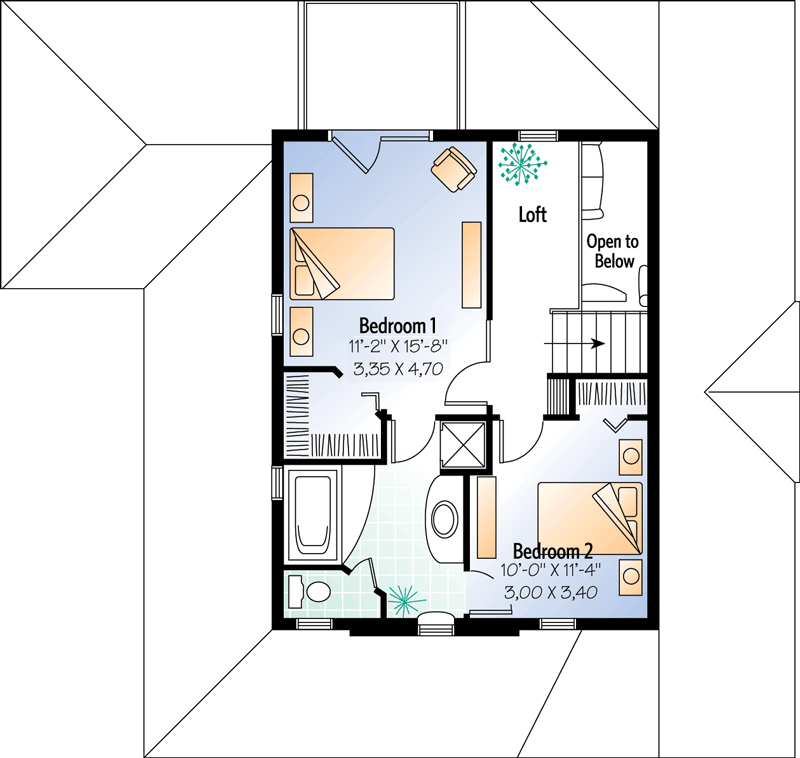 Plan 21027DR: Lovely Wrap-Around Porch - Floor Plan - 2nd Floor - Country