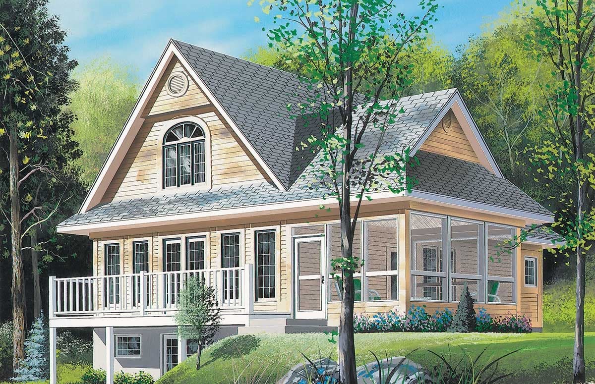 Plan 2104DR: Sloping Lot Vacation Home Plan - Image #5 - Cottage, Country, Vacation