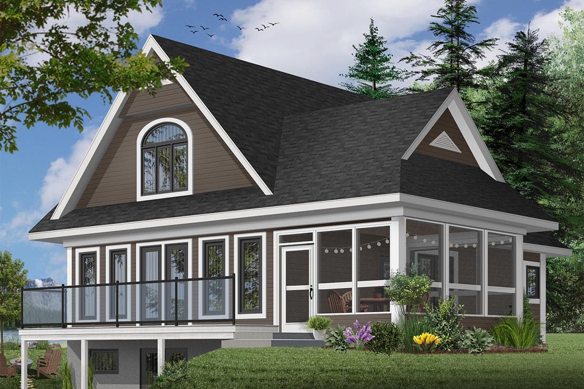 Plan 2104DR: Sloping Lot Vacation Home Plan - Image #4 - Cottage, Country, Vacation