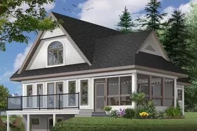 Sloping Lot Vacation Home Plan