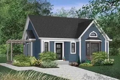 2 Bed 1 Bath One Level House Plan - 1262 Sq Ft