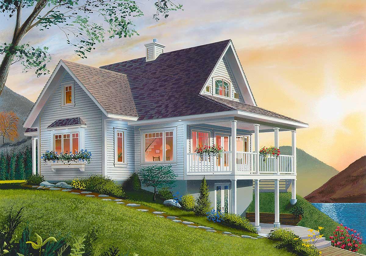 Plan 2105DR: Cottage with 2-Story Family Room Perfect for a Rear-Sloping Lot - Image #9 - Cottage, Country, Vacation