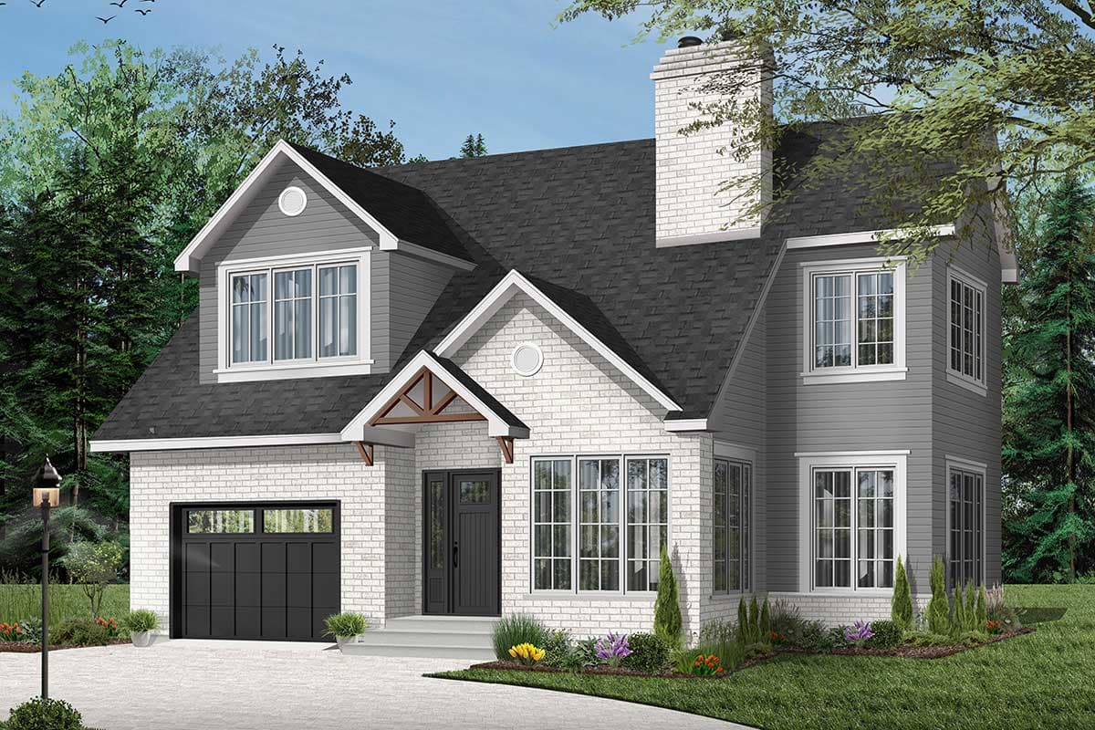 Plan 21061DR: 2-Story House Plan with Upstairs Bedrooms and Laundry - Image #4 - Traditional