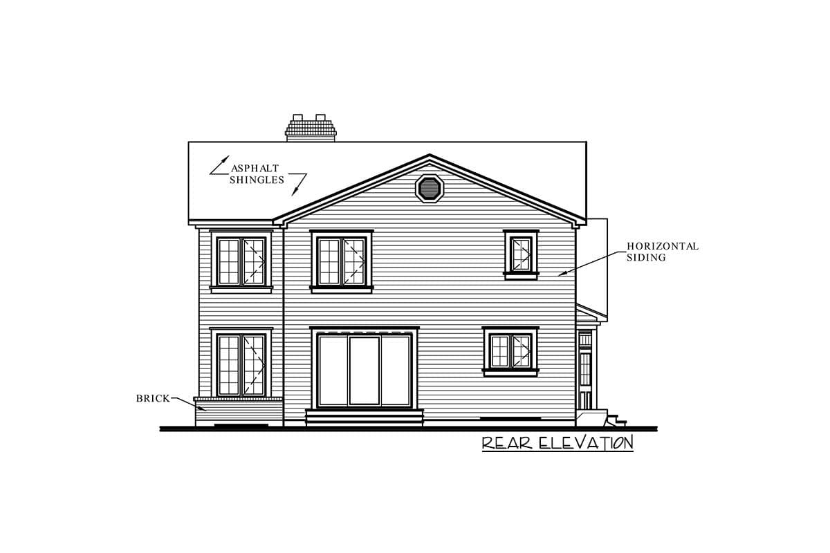 Plan 21061DR: 2-Story House Plan with Upstairs Bedrooms and Laundry - Image #6 - Traditional