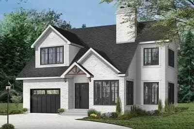 2-Story House Plan with Upstairs Bedrooms and Laundry