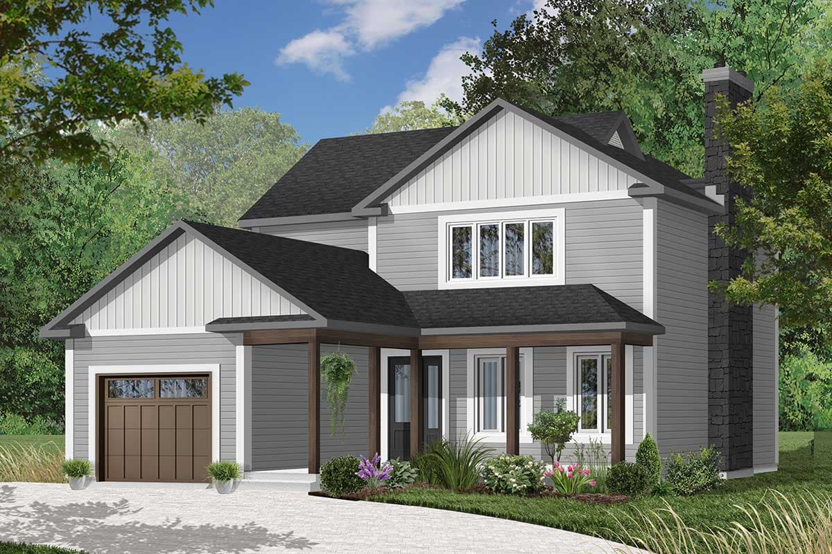 Plan 21066DR: 3-Bed Modern Farmhouse Plan with One-Garage - 1997 Sq Ft - Image #4 - Modern Farmhouse, Traditional