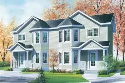 Economical Duplex with Covered Entry